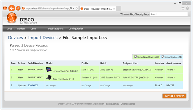 DeviceImportingSample